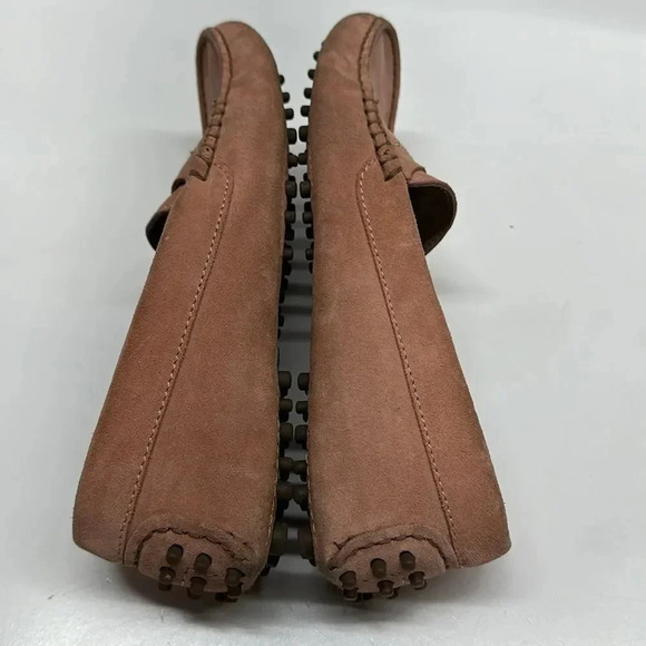 Manolo Blahnik Penny Loafers Shoes Slip On Suede Leather Light Pink Size 38 US 8 - Picture 10 of 13